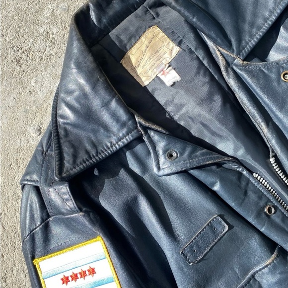 Chicago police leather jacket in size L - Picture 3 of 8